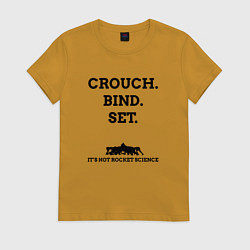 Футболка хлопковая женская Crouch Bind Set, цвет: горчичный