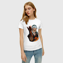 Футболка хлопковая женская Ведьмак, цвет: белый — фото 2