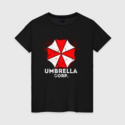 Футболка хлопковая женская UMBRELLA CORP, цвет: черный