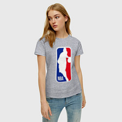 Футболка хлопковая женская NBA Kobe Bryant, цвет: меланж — фото 2