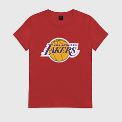 Футболка хлопковая женская LA LAKERSспина, цвет: красный