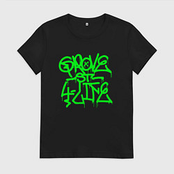 Футболка хлопковая женская GROVE STREET 4 LIFE, цвет: черный