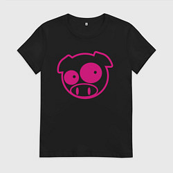 Футболка хлопковая женская Subaru Power Pig, цвет: черный