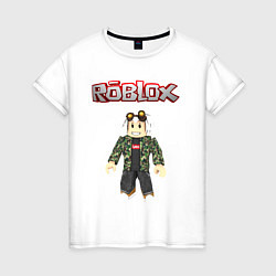 Футболка хлопковая женская Roblox, цвет: белый