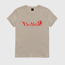 Футболка хлопковая женская DEVIL MAY CRY DMC, цвет: миндальный