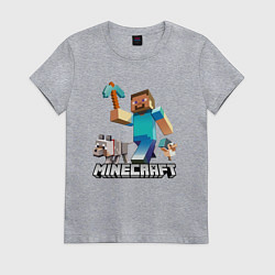 Футболка хлопковая женская MINECRAFT, цвет: меланж