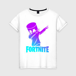 Футболка хлопковая женская FORTNITE X MARSHMELLO, цвет: белый