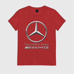 Футболка хлопковая женская MERCEDES-BENZ AMG, цвет: красный