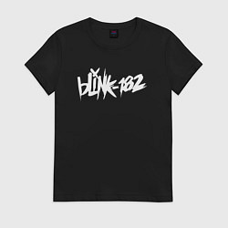 Футболка хлопковая женская Blink 182, цвет: черный