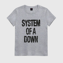 Футболка хлопковая женская System of a down, цвет: меланж
