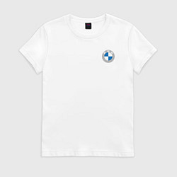 Футболка хлопковая женская BMW LOGO 2020, цвет: белый