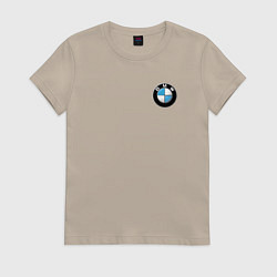 Футболка хлопковая женская BMW, цвет: миндальный