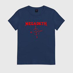 Футболка хлопковая женская Megadeth, цвет: тёмно-синий