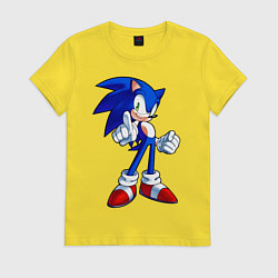 Футболка хлопковая женская SONIC, цвет: желтый