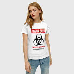 Футболка хлопковая женская Biohazard, цвет: белый — фото 2