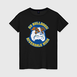 Футболка хлопковая женская GO BULLDOGS, цвет: черный