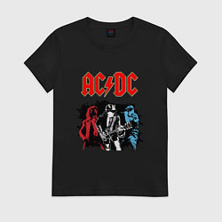 Футболка хлопковая женская ACDC, цвет: черный