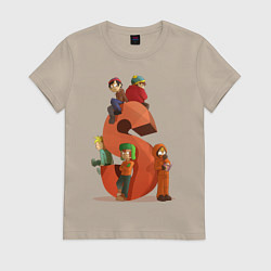 Футболка хлопковая женская SOUTH PARK, цвет: миндальный