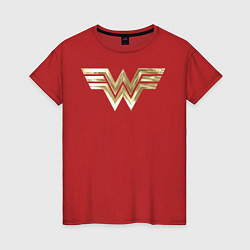 Футболка хлопковая женская Wonder Woman logo, цвет: красный