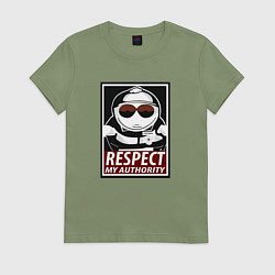 Футболка хлопковая женская ЮЖНЫЙ ПАРК, цвет: авокадо