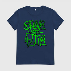 Футболка хлопковая женская GTA Tag GROVE, цвет: тёмно-синий