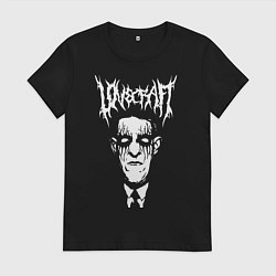 Футболка хлопковая женская Лавкрафт, цвет: черный