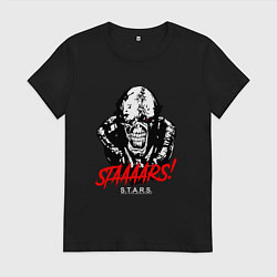 Футболка хлопковая женская STAAAAARS!, цвет: черный