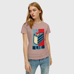 Футболка хлопковая женская PORTAL, цвет: пыльно-розовый — фото 2