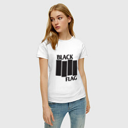 Футболка хлопковая женская Black Flag, цвет: белый — фото 2