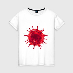 Женская футболка Red Covid-19 bacteria
