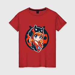 Футболка хлопковая женская Ladybug BEA, цвет: красный