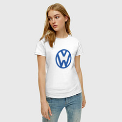 Футболка хлопковая женская Volkswagen, цвет: белый — фото 2