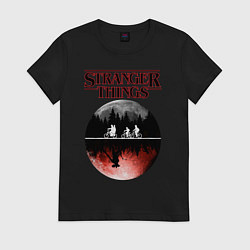 Футболка хлопковая женская Очень странные дела, цвет: черный