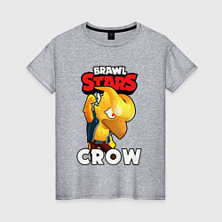 Футболка хлопковая женская BRAWL STARS CROW PHOENIX, цвет: меланж