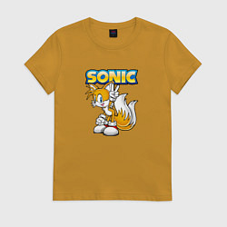 Футболка хлопковая женская Sonic, цвет: горчичный