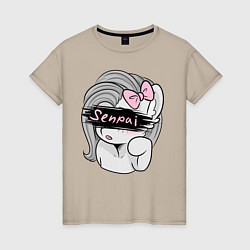 Футболка хлопковая женская Senpai, цвет: миндальный