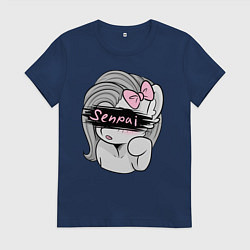 Футболка хлопковая женская Senpai, цвет: тёмно-синий