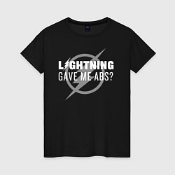 Футболка хлопковая женская Lightning Gave Me Abs?, цвет: черный