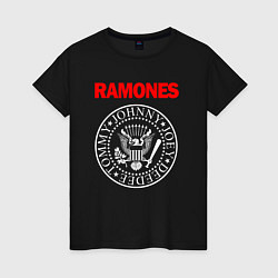 Футболка хлопковая женская RAMONES, цвет: черный