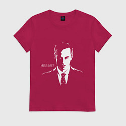 Футболка хлопковая женская Moriarty: Miss me?, цвет: маджента