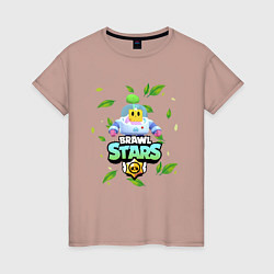 Футболка хлопковая женская Sprout Brawl Stars, цвет: пыльно-розовый