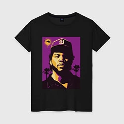 Футболка хлопковая женская Ice Cube, цвет: черный