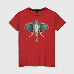 Футболка хлопковая женская Elephant, цвет: красный