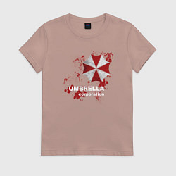 Футболка хлопковая женская Umbrella, цвет: пыльно-розовый