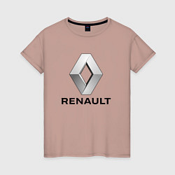 Футболка хлопковая женская RENAULT, цвет: пыльно-розовый