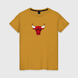 Футболка хлопковая женская CHICAGO BULLS, цвет: горчичный