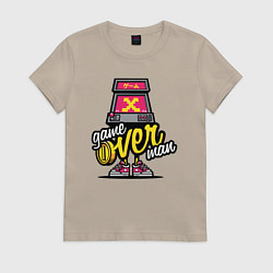 Футболка хлопковая женская Game Over, цвет: миндальный