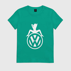 Футболка хлопковая женская Volkswagen Girl Z, цвет: зеленый