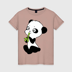 Женская футболка Пандочка и бамбук