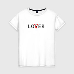 Футболка хлопковая женская Lover - loser, цвет: белый